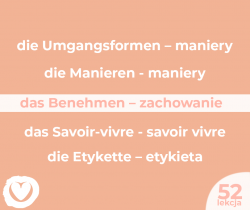 Lekcja 52 - Gute Umgangsformen – dobre maniery